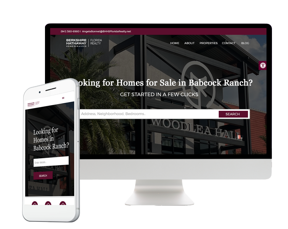 Real estate website design on a Mac