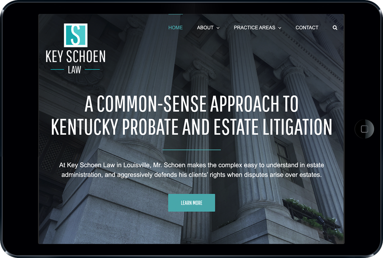 Website design on a tablet