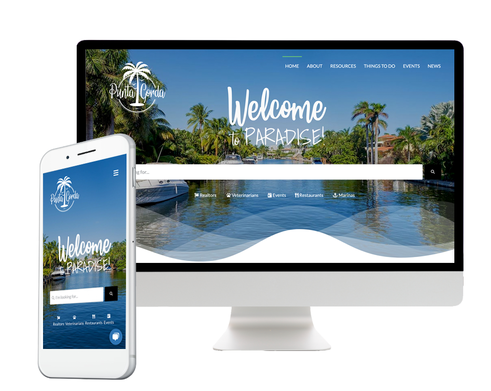 Website design on a Mac and a mobile device