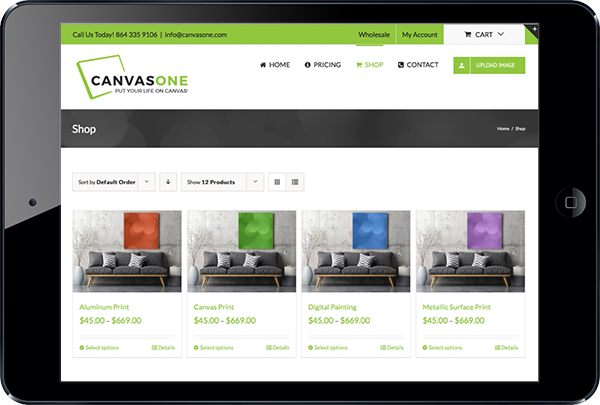 Website design on a tablet Website design on a tablet