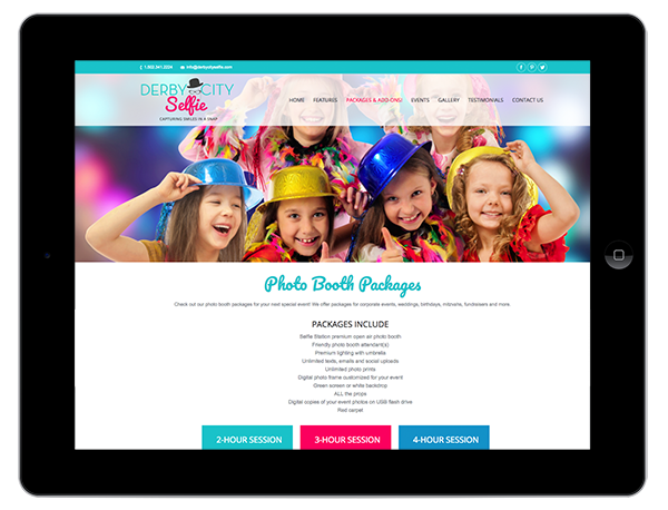 Website design on a tablet