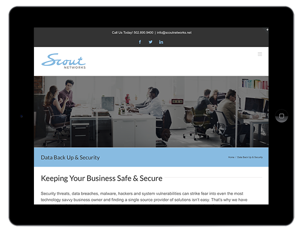Website design on a tablet Website design on a tablet